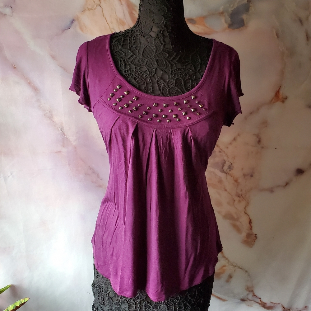 Speechless Purple Studded Top